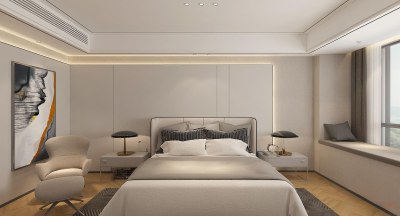 现代家居卧室3D模型下载